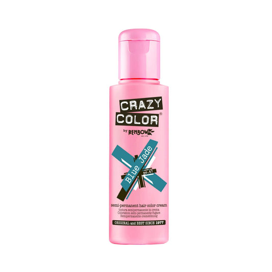 Crazy Color Semi Permanent Hair Color Cream - 67 Blue Jade (100ml)